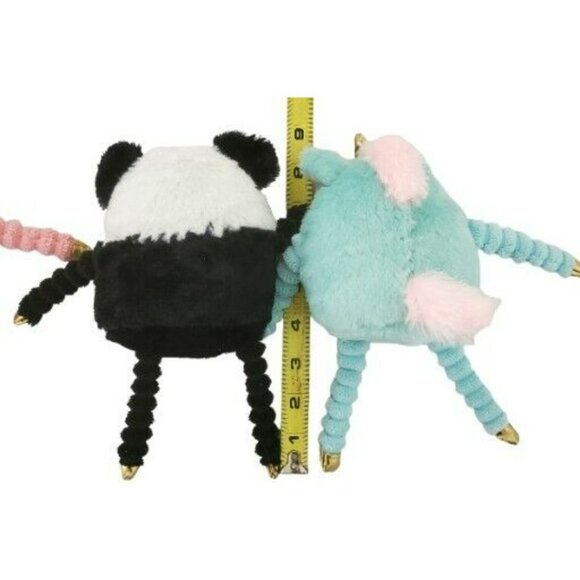 3 Sensory Plush Bunny Panda Unicorn Heart Round Long Arms Legs 8" Stuffed Animal - Picture 9 of 10
